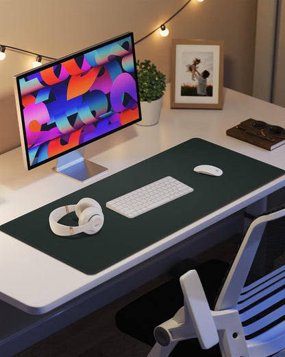 AFIING Large Desk Mat 55" x 24" - PU Leather Desk Pad Protector, Waterproof Non-Slip Extended Mouse Pad for Office Desk, Keyboard, Laptop and Home Workspace (Black)