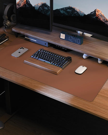 AFIING Large Desk Mat 55" x 24" - PU Leather Desk Pad Protector, Waterproof Non-Slip Extended Mouse Pad for Office Desk, Keyboard, Laptop and Home Workspace (Black)