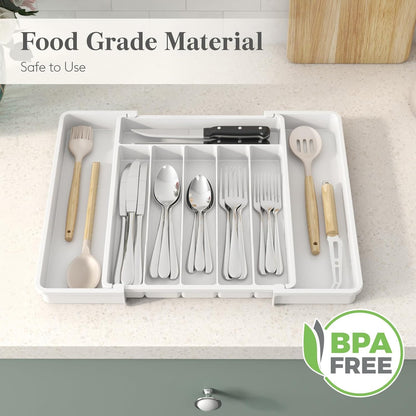 Expandable Silverware Drawer Organizer, Kitchen Utensil Tray
