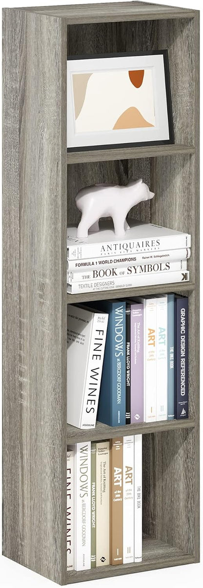 Furinno PASIR Book Shelf, 2-Tier Modern Bookshelf, Open Shelves Bookcase 9 x 12 x 21, Easy Assembly, for Living Room, Bedroom, Home Office, White