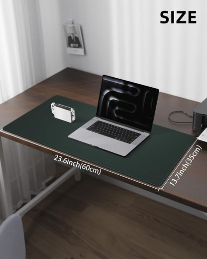 AFIING Large Desk Mat 55" x 24" - PU Leather Desk Pad Protector, Waterproof Non-Slip Extended Mouse Pad for Office Desk, Keyboard, Laptop and Home Workspace (Black)
