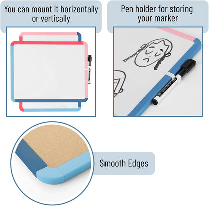 Dry Erase Board, 14” x 11”, White Frame