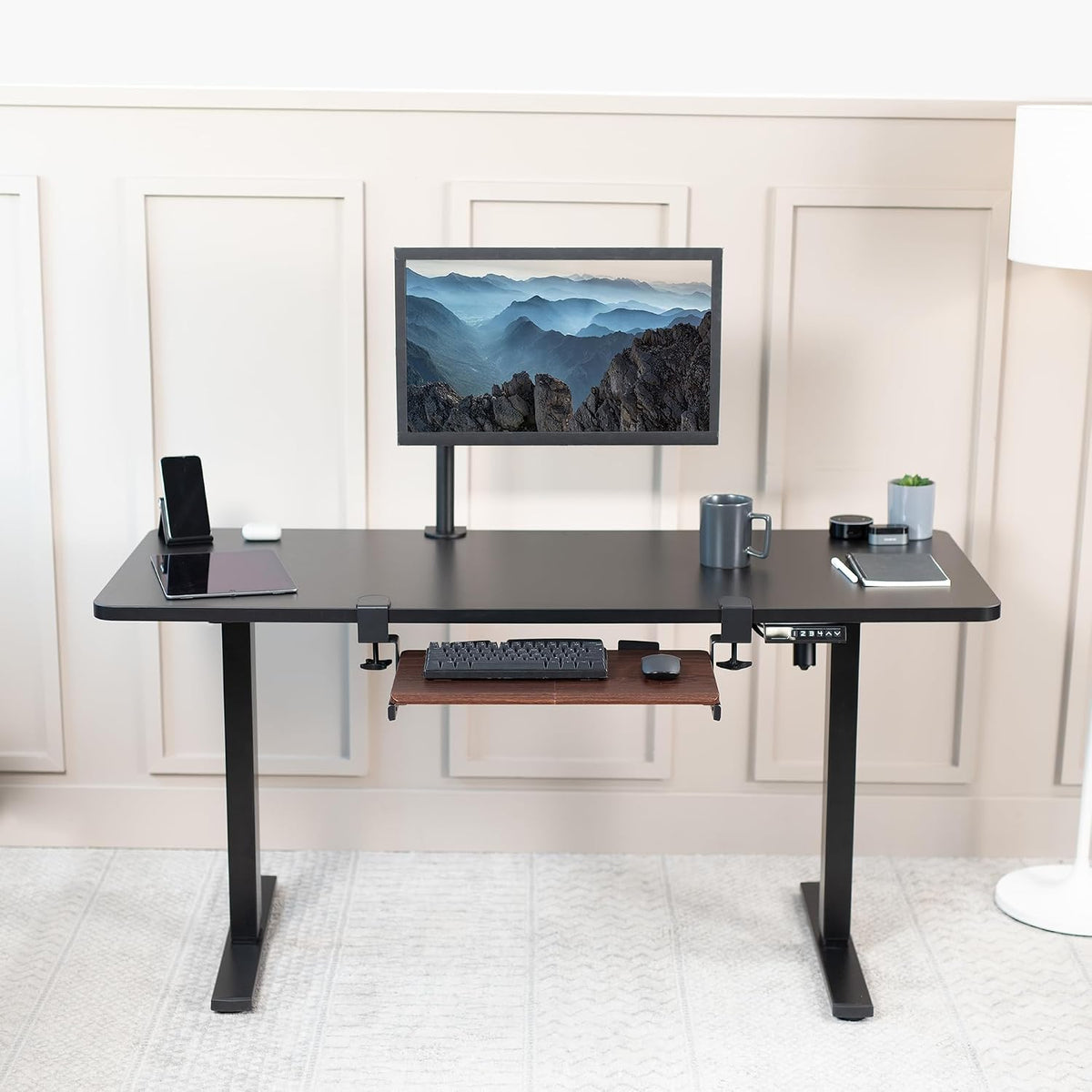 VIVO Extra Long Clamp-on Computer Keyboard and Mouse Under Desk Slider Tray, 34 x 11 inch Pull Out Platform Drawer, Black, MOUNT-KB15EB