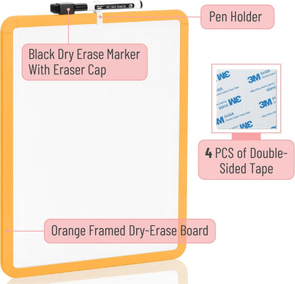 Dry Erase Board, 14” x 11”, White Frame