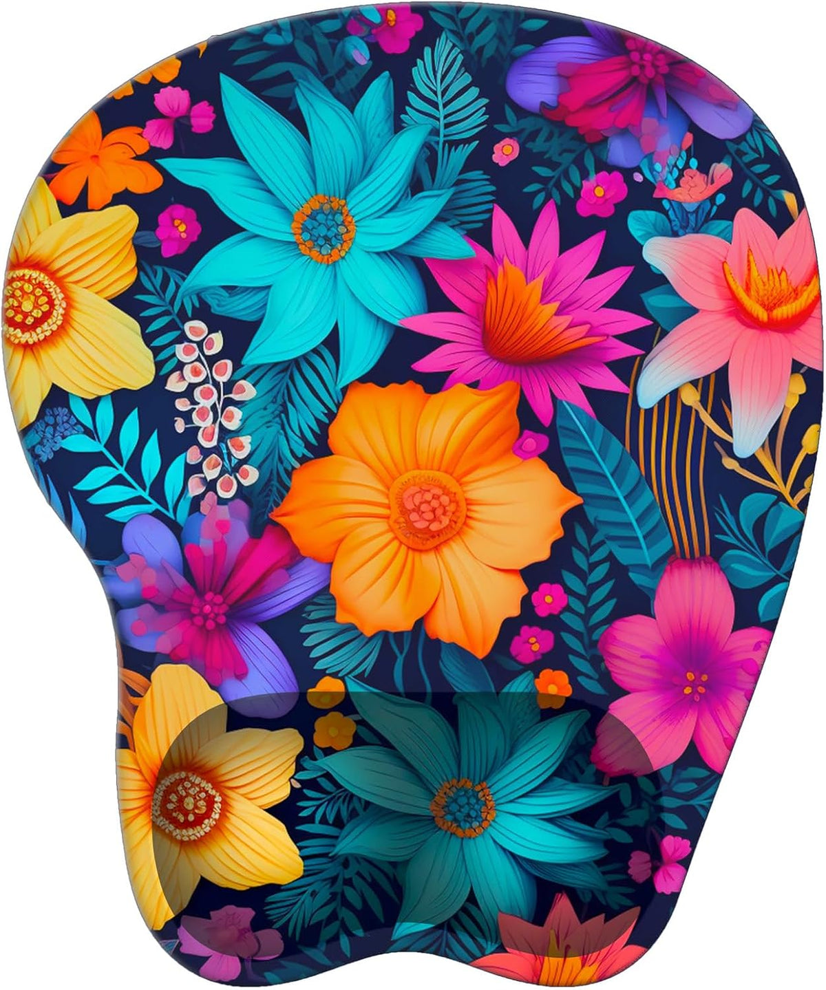 Wrist Support Mouse Pad Anti Slip Rubber Wrist Rest Mousepad 9in X 8in Small Desktop Notebook Mouse Mat for Working and Gaming (M-Pink Floral)