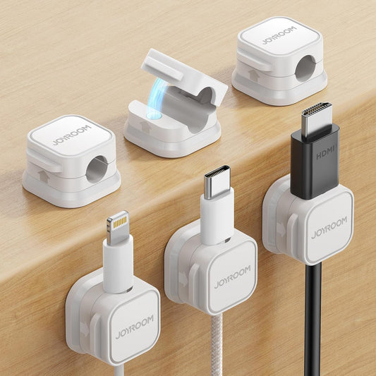 9 Pack Magnetic Cable Clips [Cable Smooth Adjustable] Cord Holder, Under Desk Cable Management, JOYROOM Adhesive Wire Holder Keeper Organizer for Home Office Desk Phone Car Wall Desktop Nightstand