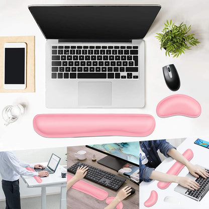 Mouse Wrist Rest, Ergonomic Memory Foam Mouse Wrist for Computer Desk Mats Support, PU Leather Hand Rest Pad Cushion for Gaming, Laptop, Men, Women, Pain Relief & Easy Typing, Black