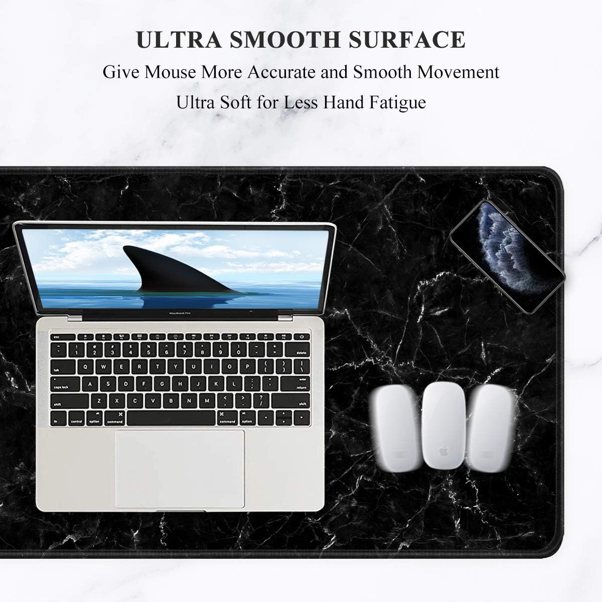 Auhoahsil Desk Mat, Ultra Large Mouse Pad, XXL Gaming Mousepad, Green Tropical Leaves Deskpad, Big Extended Full Size Mouse Pad, Desktop Desk Matt for Keyboard, Laptop & Computer, 35.5 x 15.7 in - Colors B