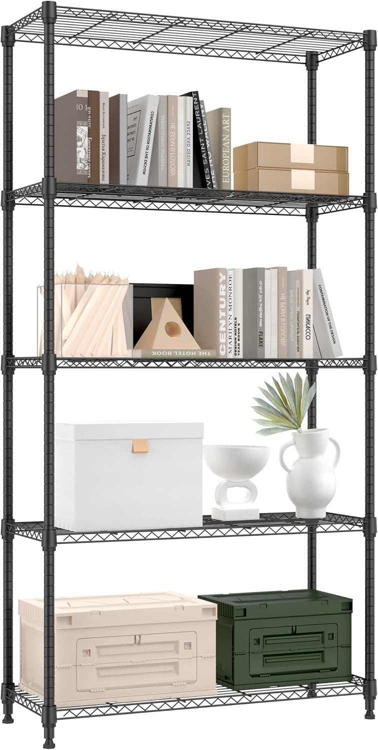 M MZG 450 lbs Steel Storage Shelving 3-Tier Utility Shelving Unit Steel Organizer Wire Rack for Home,Kitchen,Office (11.8" D x 17.7" W x 26.3" H) - Colors A