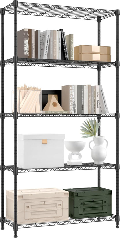 M MZG 450 lbs Steel Storage Shelving 3-Tier Utility Shelving Unit Steel Organizer Wire Rack for Home,Kitchen,Office (11.8" D x 17.7" W x 26.3" H) - Colors A