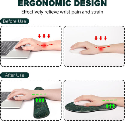 Ergonomic Mouse Pad with Wrist Rest and Keyboard Wrist Rest, Mousepad