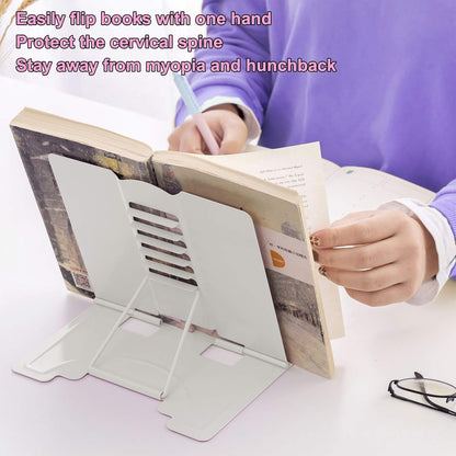MSDADA Desk Book Stand Metal Reading Rest Book Holder Adjustable