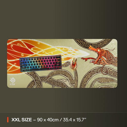 QcK Gaming Mouse Pad - XXL Cloth - Peak Tracking and Stability - Esports Mousepad - Never-Slip - Full Desk Coverage