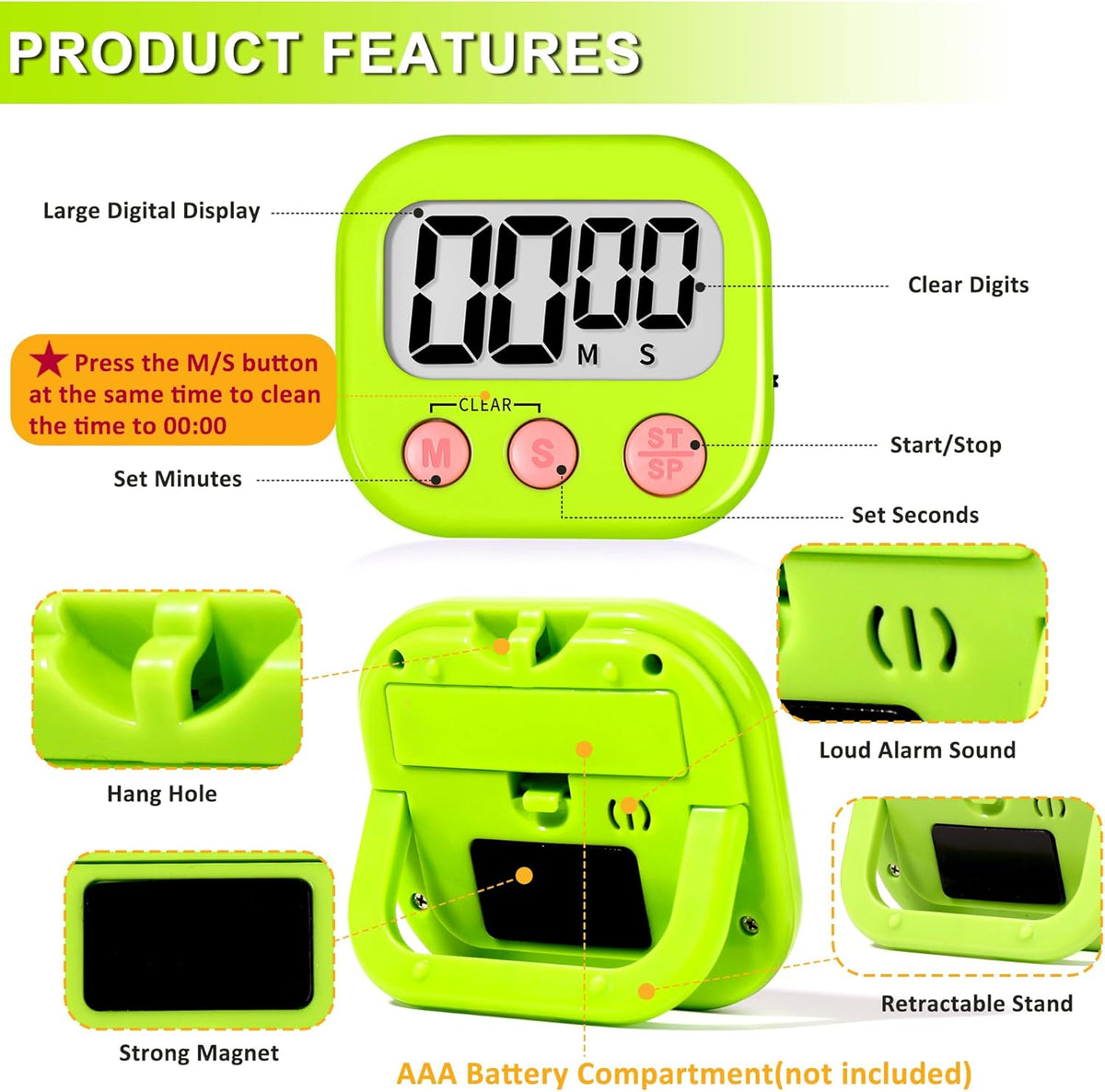 ZILLEEN Classroom Timer for Kids Teachers 2 Pack Digital Timers