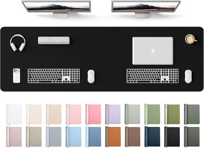 YSAGi Leather Desk Pad Protector, Large Mouse Pad, Non-Slip PU Leather Desk Blotter, Waterproof Writing Pad for Office and Home (31.5" x 15.8", Eggshell) - Colors B