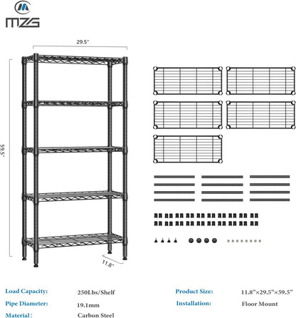 M MZG 450 lbs Steel Storage Shelving 3-Tier Utility Shelving Unit Steel Organizer Wire Rack for Home,Kitchen,Office (11.8" D x 17.7" W x 26.3" H) - Colors A
