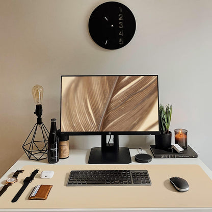 Bloss Leather Desk Pad and Keyboard Wrist Rest, Large Mouse Pad + Keyboard Pad+Mouse Wrist Support, Non-Slip Desk Mat Protector for Office, Home(31.5×15.7 Inches,Beige) - Colors A