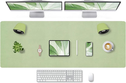 Bloss Leather Desk Pad and Keyboard Wrist Rest, Large Mouse Pad + Keyboard Pad+Mouse Wrist Support, Non-Slip Desk Mat Protector for Office, Home(31.5×15.7 Inches,Beige) - Colors B