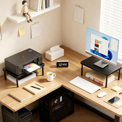 WALI Monitor Stand Riser with Drawer, Desk Organizers and Accessories for Computer, Printer, Laptop Stand for Home Office Supplies, (PTT005-B), 1 Pack, Black