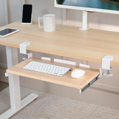 VIVO Extra Long Clamp-on Computer Keyboard and Mouse Under Desk Slider Tray, 34 x 11 inch Pull Out Platform Drawer, Black, MOUNT-KB15EB