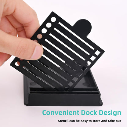 Sticky Note Holder and Stencil Compatible with 3x3 Post It Notes