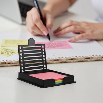 Sticky Note Holder and Stencil Compatible with 3x3 Post It Notes