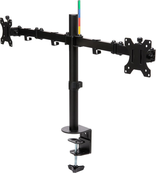 Dual Monitor Desk Mount, SmartFit Ergonomic Dual Monitor Arm for 2 Monitors Up to 32 inch and 17.6lbs for Office, Home, VESA Mount C-clamp Extended Monitor Stand, Black K55409WW