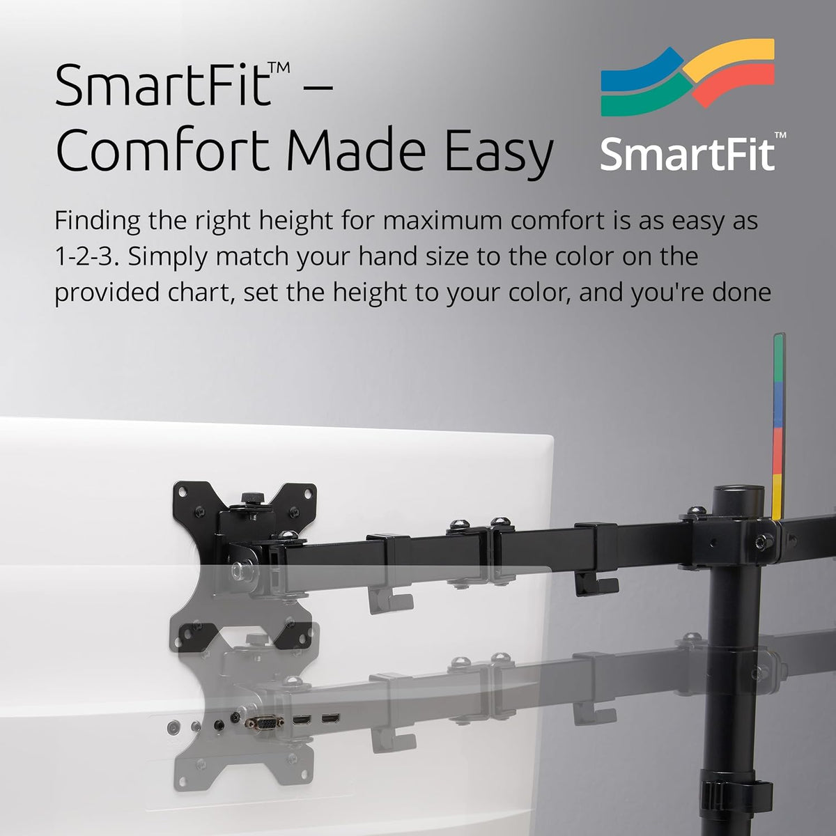 Dual Monitor Desk Mount, SmartFit Ergonomic Dual Monitor Arm for 2 Monitors Up to 32 inch and 17.6lbs for Office, Home, VESA Mount C-clamp Extended Monitor Stand, Black K55409WW