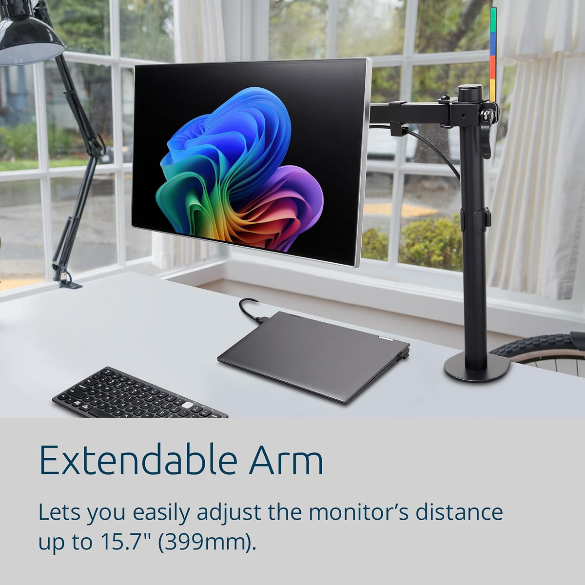 Dual Monitor Desk Mount, SmartFit Ergonomic Dual Monitor Arm for 2 Monitors Up to 32 inch and 17.6lbs for Office, Home, VESA Mount C-clamp Extended Monitor Stand, Black K55409WW