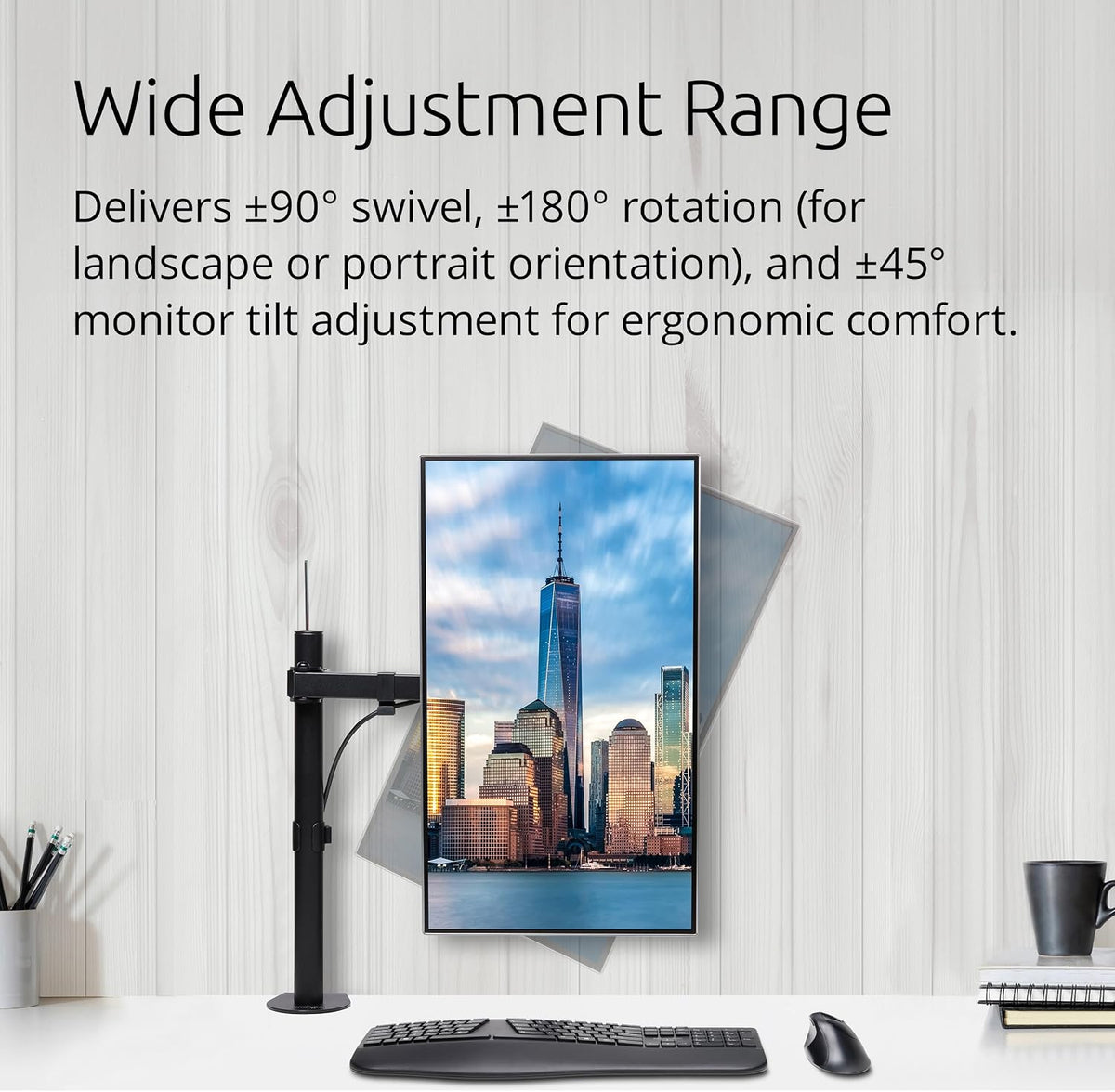 Dual Monitor Desk Mount, SmartFit Ergonomic Dual Monitor Arm for 2 Monitors Up to 32 inch and 17.6lbs for Office, Home, VESA Mount C-clamp Extended Monitor Stand, Black K55409WW