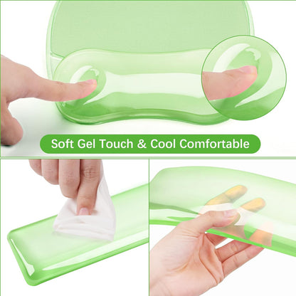 Cooling Gel Wrist Rest Support for Mouse Pad&Keyboard Set, Pink