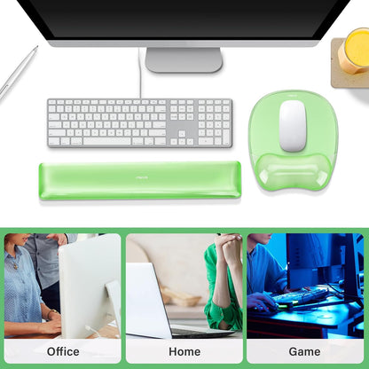 Cooling Gel Wrist Rest Support for Mouse Pad&Keyboard Set, Pink