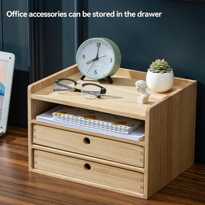 Wooden Desk Organizer 3-Tier Letter Tray and Paper Sorter, Brown