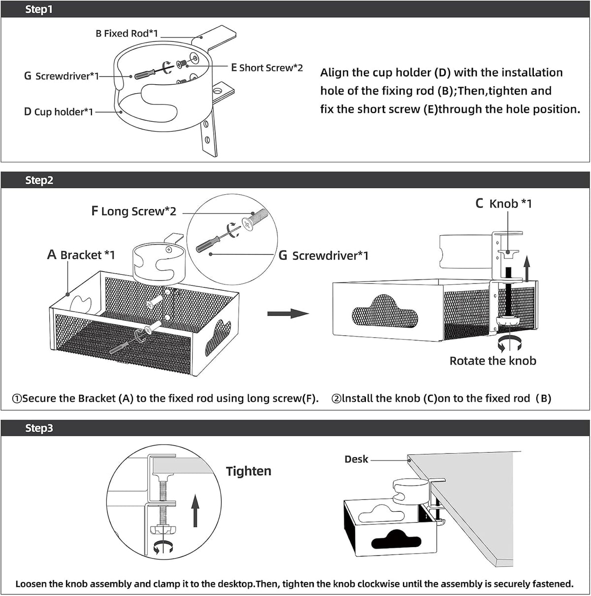 Desk Cup Holder with Drawer Organizer