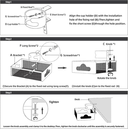 Desk Cup Holder with Drawer Organizer