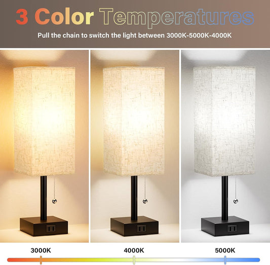 Fenmzee Bedside Lamp for Bedroom Set of 2 - Small Table Lamp for Nightstand