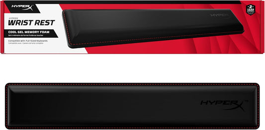 Wrist Rest - Full Sized - Cooling Gel - Memory Foam - Anti-Slip - Ergonomic - Keyboard Accessory, Black