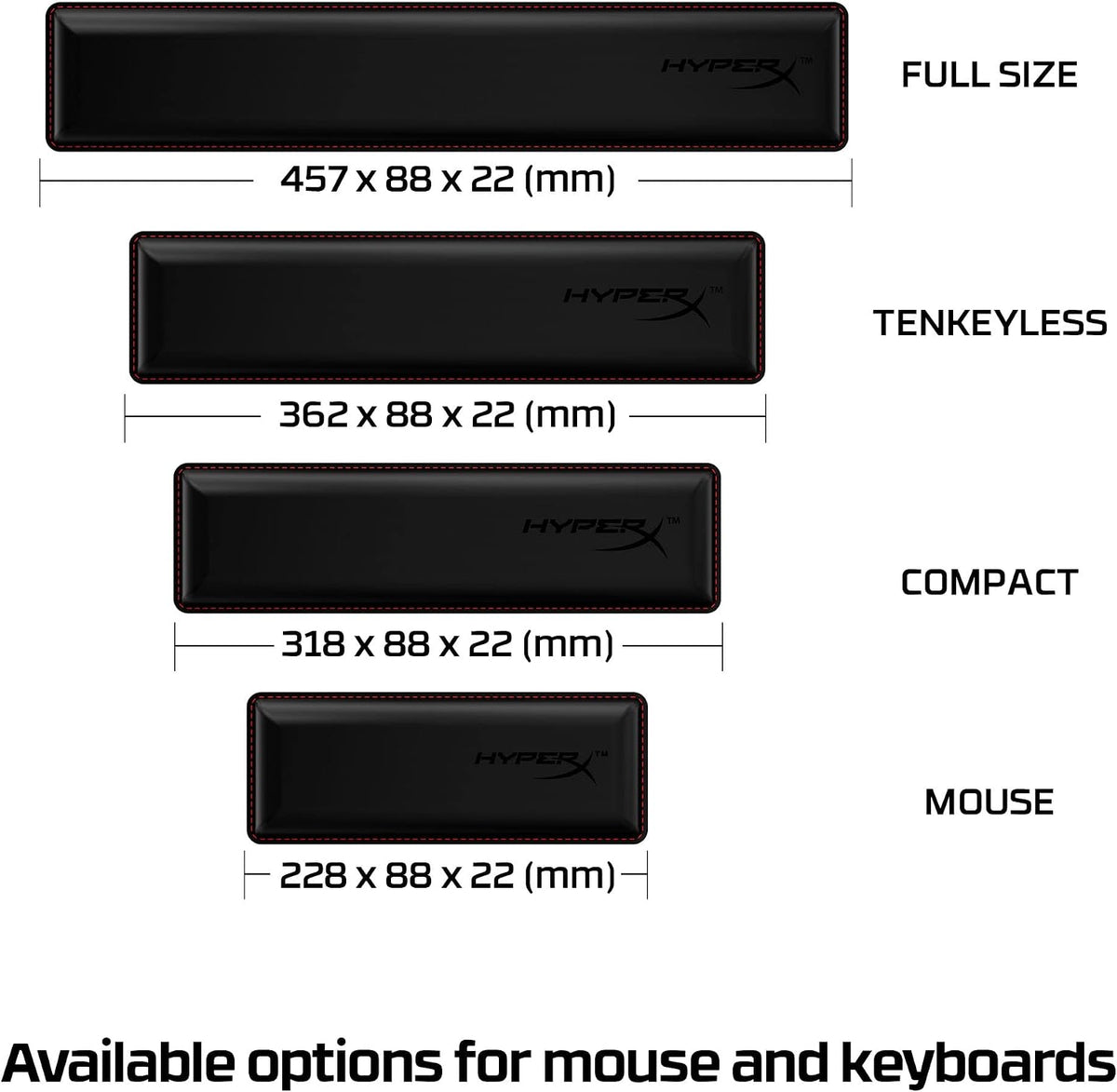 Wrist Rest - Full Sized - Cooling Gel - Memory Foam - Anti-Slip - Ergonomic - Keyboard Accessory, Black