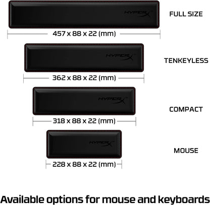 Wrist Rest - Full Sized - Cooling Gel - Memory Foam - Anti-Slip - Ergonomic - Keyboard Accessory, Black
