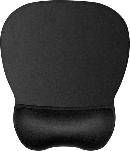 Ergonomic Mouse Pad with Gel Wrist Rest, 9.2 x 8.1 in, Black