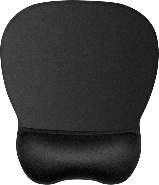Ergonomic Mouse Pad with Gel Wrist Rest, 9.2 x 8.1 in, Black