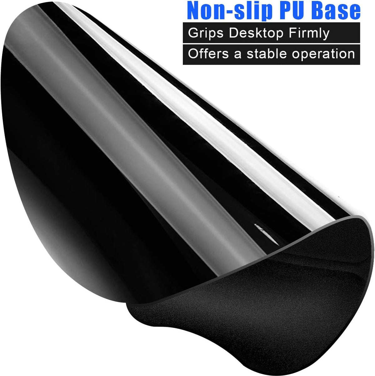 Ergonomic Mouse Pad with Gel Wrist Rest, 9.2 x 8.1 in, Black