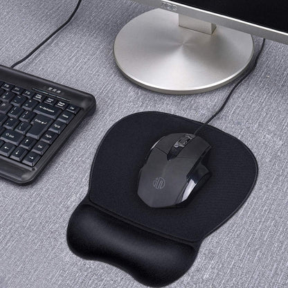 Ergonomic Mouse Pad with Gel Wrist Rest, 9.2 x 8.1 in, Black