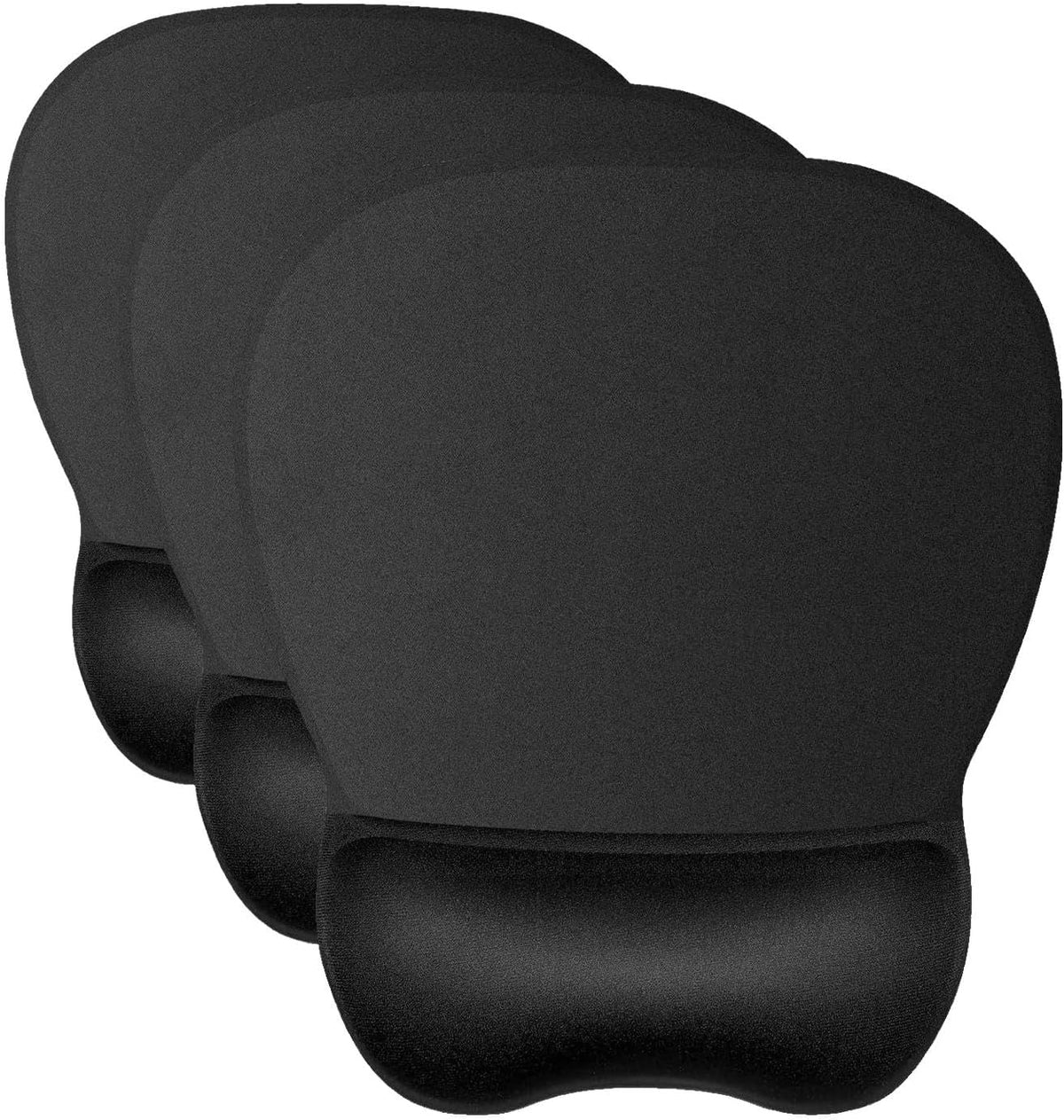 Ergonomic Mouse Pad with Gel Wrist Rest, 9.2 x 8.1 in, Black