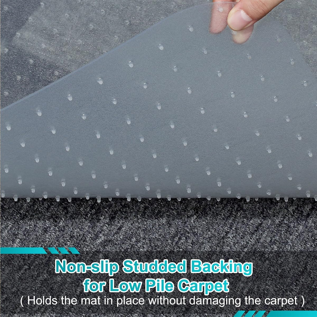 Office Chair Mat for Carpet, 30" x 48", Clear