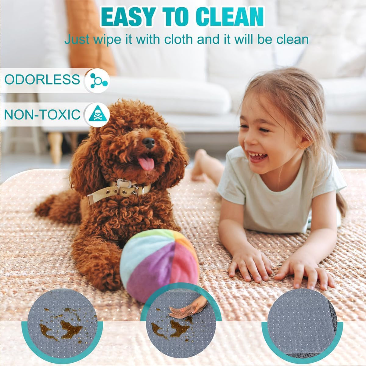 Office Chair Mat for Carpet, 30" x 48", Clear