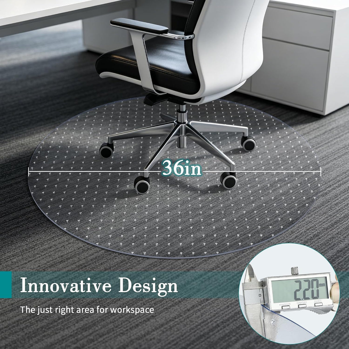 Office Chair Mat for Carpet, 30" x 48", Clear