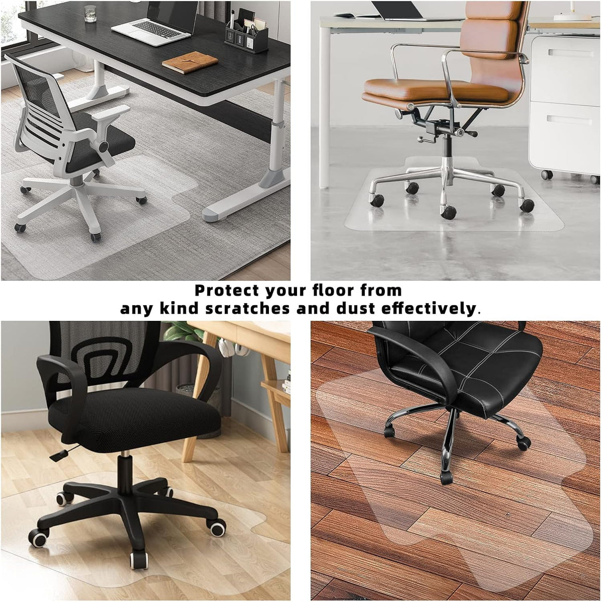 Office Chair Mat for Carpet, 30" x 48", Clear