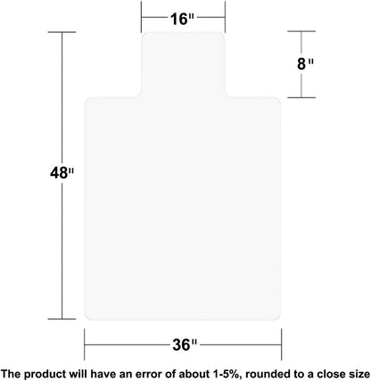 Office Chair Mat for Carpet, 30" x 48", Clear