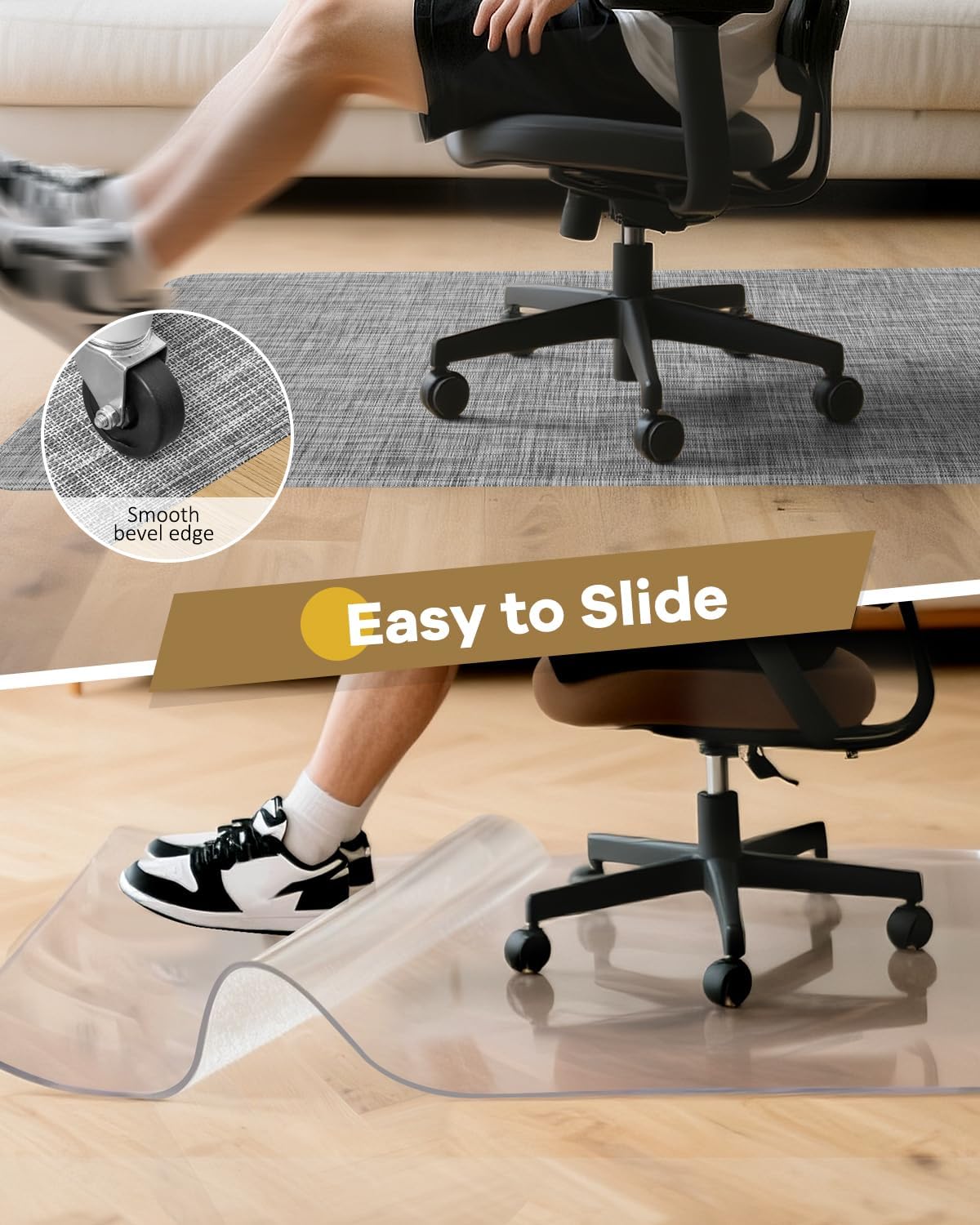 Office Chair Mat for Carpet, 30" x 48", Clear